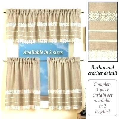Lace Kitchen Curtains Country Lace Kitchen Curtains Burlap With Regard To Luxurious Old World Style Lace Window Curtain Panels (View 21 of 25)