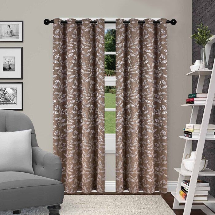 Lamons Natural/floral Blackout Thermal Grommet Panel Pair Inside Thermal Textured Linen Grommet Top Curtain Panel Pairs (View 21 of 24)