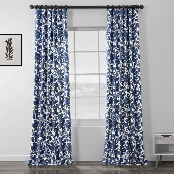 Large Print Floral Curtains | Wayfair Regarding Pastel Damask Printed Room Darkening Grommet Window Curtain Panel Pairs (View 17 of 25)