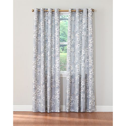 Laura Ashley® Iona Print Curtain Panel For Grey Printed Curtain Panels (View 15 of 25)