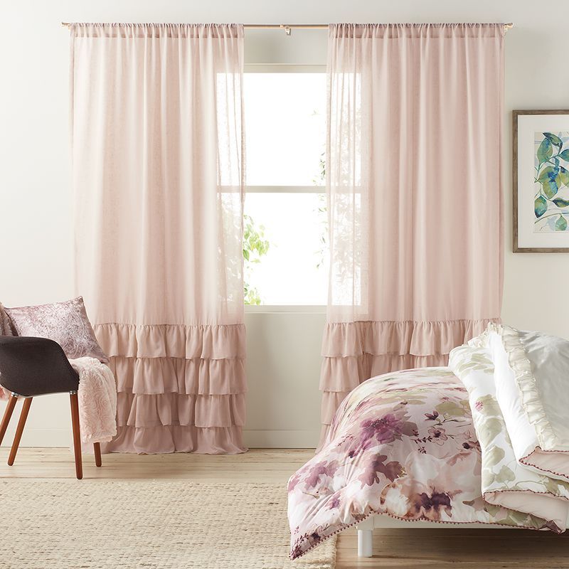 Lc Lauren Conrad Mila Cracked Glass Window Curtain Rod In Intended For Luxury Collection Cranston Sheer Curtain Panel Pairs (View 8 of 25)