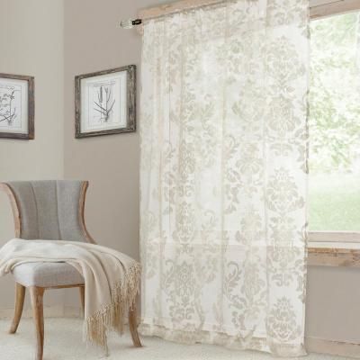 Lichtenberg Sheer Ivory Alison Lace Curtain Panel, 58 In (View 4 of 25)