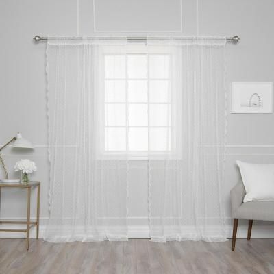 Lichtenberg Sheer Ivory Alison Lace Curtain Panel, 58 In (View 17 of 25)