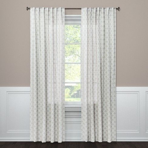 Light Filtering Curtain Panel Suzani Gray 95" – Threshold Intended For Eclipse Trevi Blackout Grommet Window Curtain Panels (View 23 of 25)