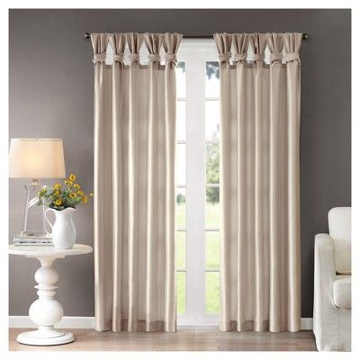 Lillian Twisted Tab Lined Curtain Panel Ivory 50"x95", Size Inside Twisted Tab Lined Single Curtain Panels (View 7 of 25)