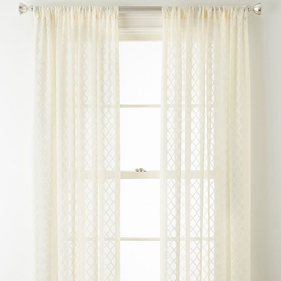 Liz Claiborne Camille Sheer Rod Pocket Sheer Curtain Panel Throughout Luxury Collection Venetian Sheer Curtain Panel Pairs (View 7 of 25)