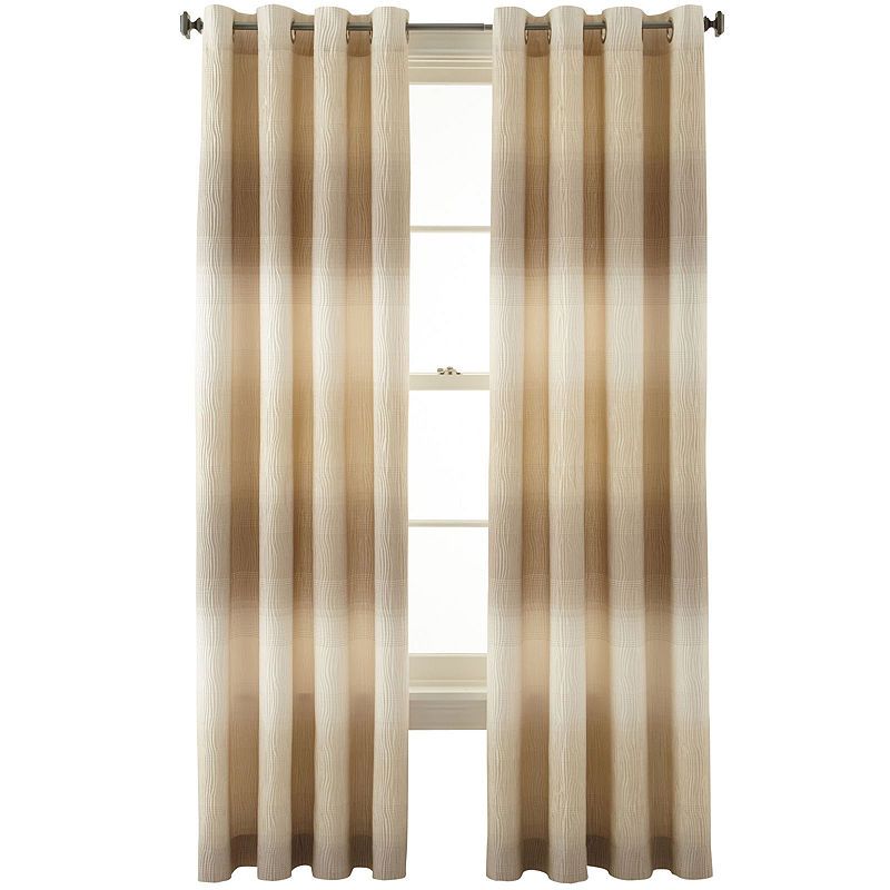 Liz Claiborne Dakota Two Tone Lined Grommet Top Curtain In Lined Grommet Curtain Panels (View 24 of 25)
