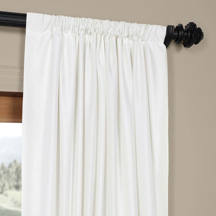 Lochleven Faux Silk Taffeta Solid Room Polyester Darkening Single Curtain  Panel With Solid Faux Silk Taffeta Graphite Single Curtain Panels (View 19 of 25)