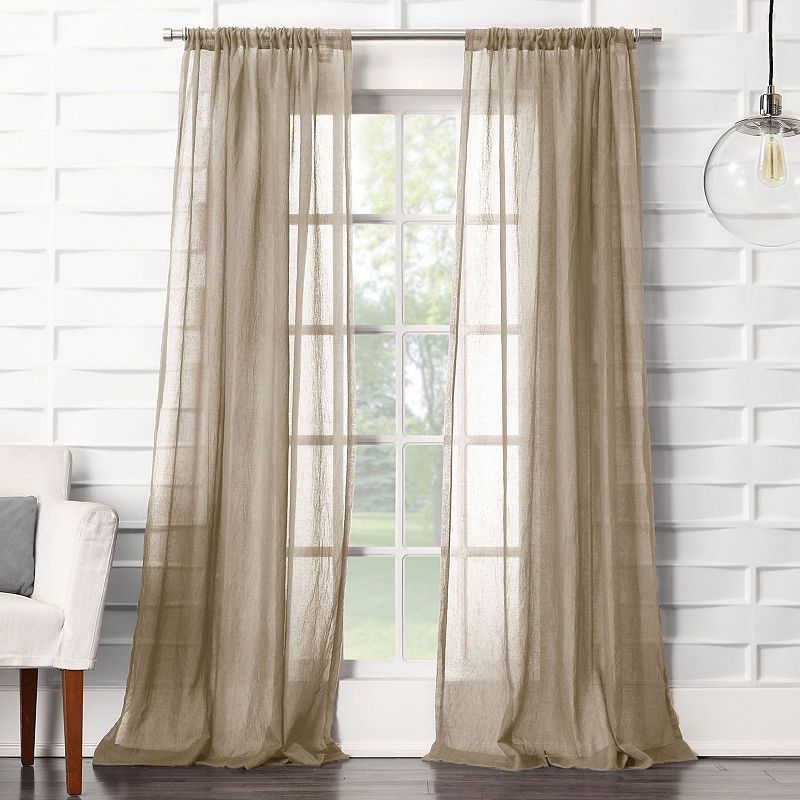 Lola Solid Rod Pocket Sheer Curtain Panel | Crafts In 2019 Pertaining To The Gray Barn Kind Koala Curtain Panel Pairs (View 3 of 25)