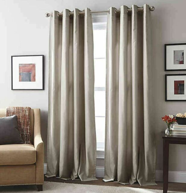 London 95 Inch Grommet Top Window Curtain Panel In Mushroom Within London Blackout Panel Pair (View 21 of 25)