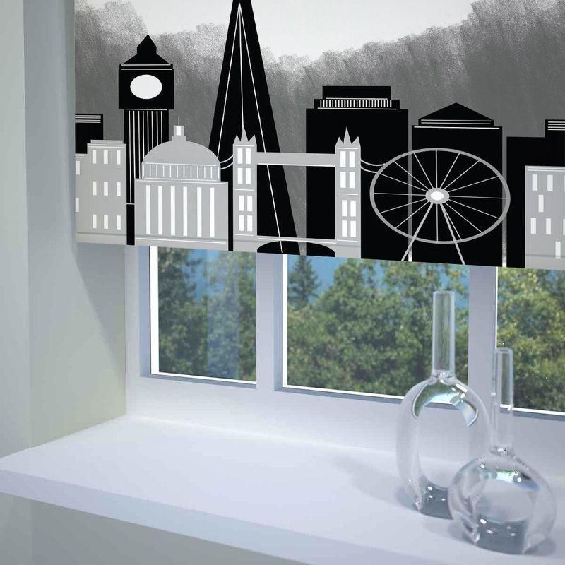London Skyline Ready Made Blackout Roller Blind Black Within London Blackout Panel Pair (View 18 of 25)