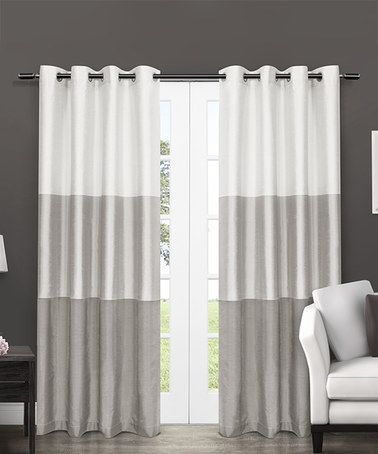 Loving This Dove Gray Chateau Stripe Curtain Panel – Set Of With Ocean Striped Window Curtain Panel Pairs With Grommet Top (View 6 of 25)