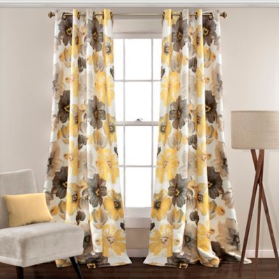 Lush Décor Leah 108" Grommet Top Room Darkening Window Pertaining To Floral Pattern Room Darkening Window Curtain Panel Pairs (View 2 of 25)