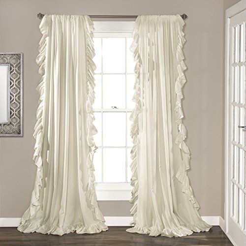 Lush Decor Reyna Window Curtain Panel Pair, 84" X 54", Ivory For Curtain Panel Pairs (View 19 of 20)