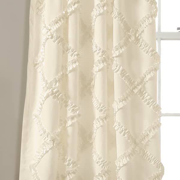Lush Decor Ruffle Diamond Window Curtain Panel Pair | Haus Throughout Ruffle Diamond Curtain Panel Pairs (View 3 of 25)