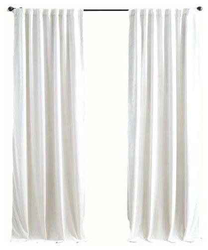 Luxury Velvet Curtain Panels, White, Set Of 2, Rod Pocket 50"x84" Within Signature Pinch Pleated Blackout Solid Velvet Curtain Panels (View 22 of 25)