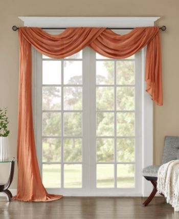 Madison Home Usa Harper 42 X 216 Solid Crushed Sheer Scarf With Regard To Kaylee Solid Crushed Sheer Window Curtain Pairs (View 2 of 25)