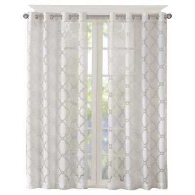 Madison Park Eden Fretwork Burnout Sheer Curtain Panel Within Essentials Almaden Fretwork Printed Grommet Top Curtain Panel Pairs (View 7 of 25)