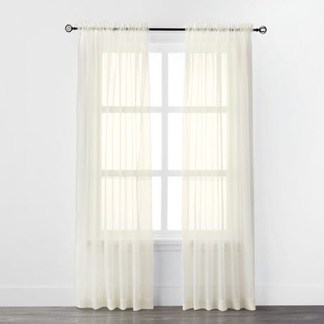 Mainstays Sheer Voile Rod Pocket Curtain Panels For Rod Pocket Curtain Panels (View 12 of 25)