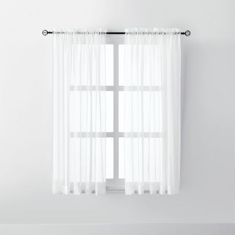 Mainstays Sheer Voile Rod Pocket Curtain Panels Regarding Elegant Comfort Window Sheer Curtain Panel Pairs (View 13 of 25)