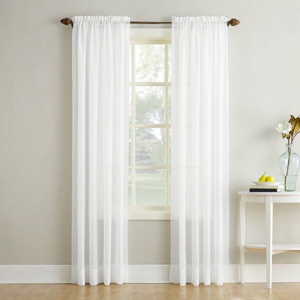 Maxon Crushed Voile Solid Sheer Rod Pocket Single Curtain Panel Inside Emily Sheer Voile Solid Single Patio Door Curtain Panels (View 10 of 25)