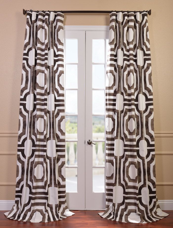 Mecca Printed Cotton Curtain Prtw D23 108 In Sarong Grey Printed Cotton Pole Pocket Single Curtain Panels (View 9 of 25)