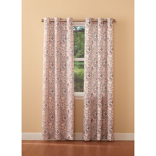 Mila Floral Fretwork Print Grommet Curtain Panel Throughout Fretwork Print Pattern Single Curtain Panels (View 10 of 25)