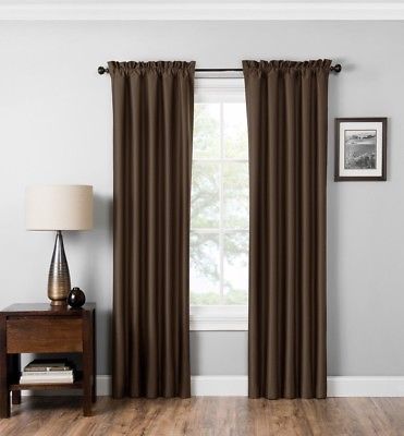 Miles Thermaback Absolute Zero Blackout Curtain Paneleclipse 42"x 84"  Chocol | Ebay With Eclipse Trevi Blackout Grommet Window Curtain Panels (View 18 of 25)