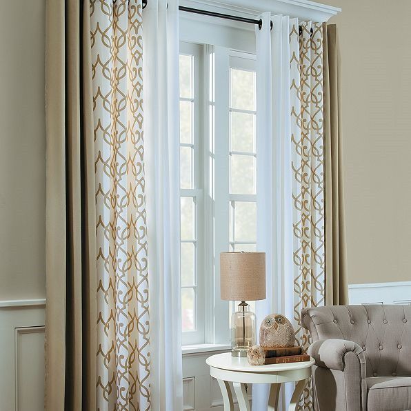 Mixing Curtains – Interesting | Window Treatments In 2019 With Elegant Comfort Window Sheer Curtain Panel Pairs (View 23 of 25)