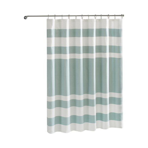 Modern Blue Shower Curtains | Allmodern Inside Ombre Stripe Yarn Dyed Cotton Window Curtain Panel Pairs (View 8 of 25)