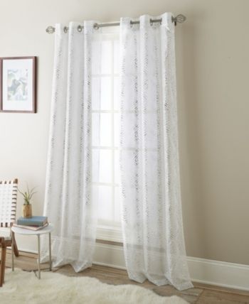 Nanshing Prisma Semi Sheer Grommet Curtain Panel Pair, White Intended For Penny Sheer Grommet Top Curtain Panel Pairs (View 3 of 25)