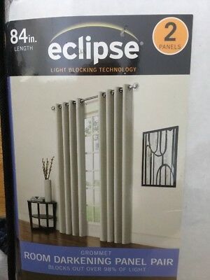 New Eclipse Solid Thermapanel Room Darkening Curtain Panel Pair Bone 52” X  84” Throughout Eclipse Solid Thermapanel Room Darkening Single Panel (View 4 of 25)