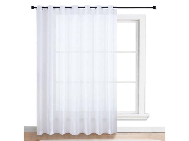 Nicetown Patio Door Sheer Curtain – Vertical Voile Drape, Extra Wide  Curtain Panel Window Treatment For Sliding Glass Door (White, 1 Piece, W100  X L84 Within Extra Wide White Voile Sheer Curtain Panels (View 3 of 25)
