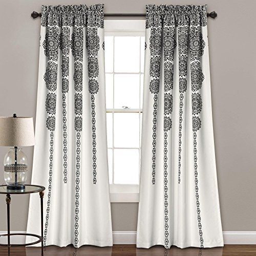 Nicole Miller Medallion Curtains | Flisol Home Intended For Ombre Stripe Yarn Dyed Cotton Window Curtain Panel Pairs (View 20 of 25)