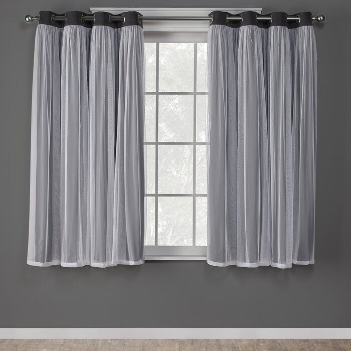 Nunley Layered Solid Blackout Thermal Grommet Curtain Panels Throughout Tuscan Thermal Backed Blackout Curtain Panel Pairs (View 22 of 25)
