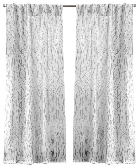 Oakdale Motif Textured Linen Hidden Tab Top Curtain Panel Pair, Dove Gray,  54X96 Pertaining To Oakdale Textured Linen Sheer Grommet Top Curtain Panel Pairs (View 4 of 27)