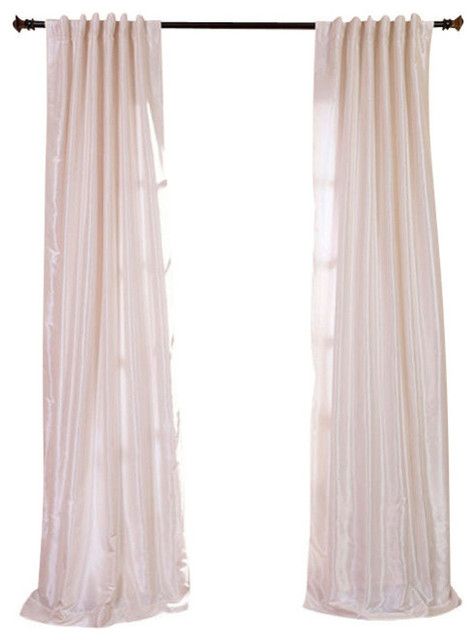 Off White Textured Vintage Fauxdupioni Silk Curtain Single Panel, 50"x108" Inside Off White Vintage Faux Textured Silk Curtains (View 6 of 25)