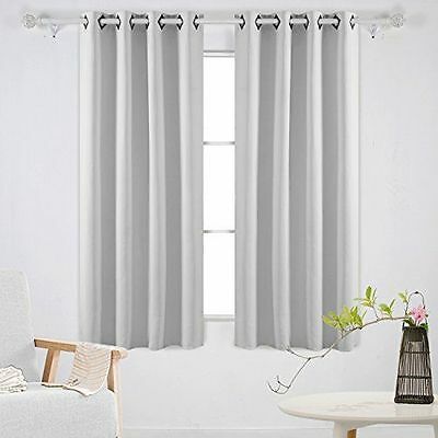 Off White  Thermal Insulated Blackout Grommet Window Curtain Panel Pair  52X63 | Ebay With Insulated Blackout Grommet Window Curtain Panel Pairs (View 1 of 25)