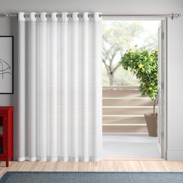 One Panel Patio Door Curtain | Wayfair Regarding Emily Sheer Voile Solid Single Patio Door Curtain Panels (View 8 of 25)