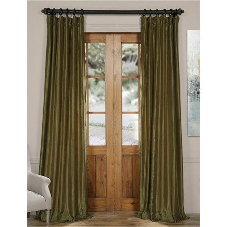 Oregano Green Vintage Textured Faux Dupioni Silk Curtain –  Curtain Drapery Within Silver Vintage Faux Textured Silk Curtain Panels (View 16 of 25)