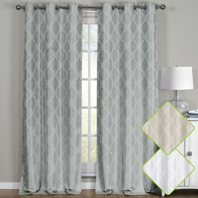 Paisley Thermal Blackout Curtain Panels Grommet Top Window Jacquard Curtain  Pair Inside True Blackout Vintage Textured Faux Silk Curtain Panels (View 15 of 25)