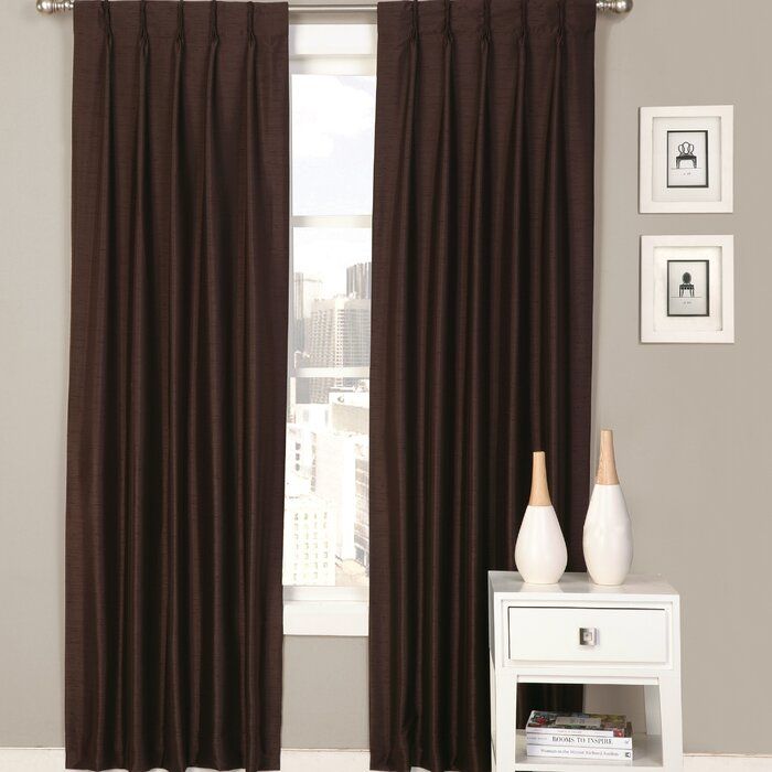 Palace Solid Semi Sheer Pinch Pleat Curtain Panels Within Luxury Collection Faux Leather Blackout Single Curtain Panels (View 2 of 25)