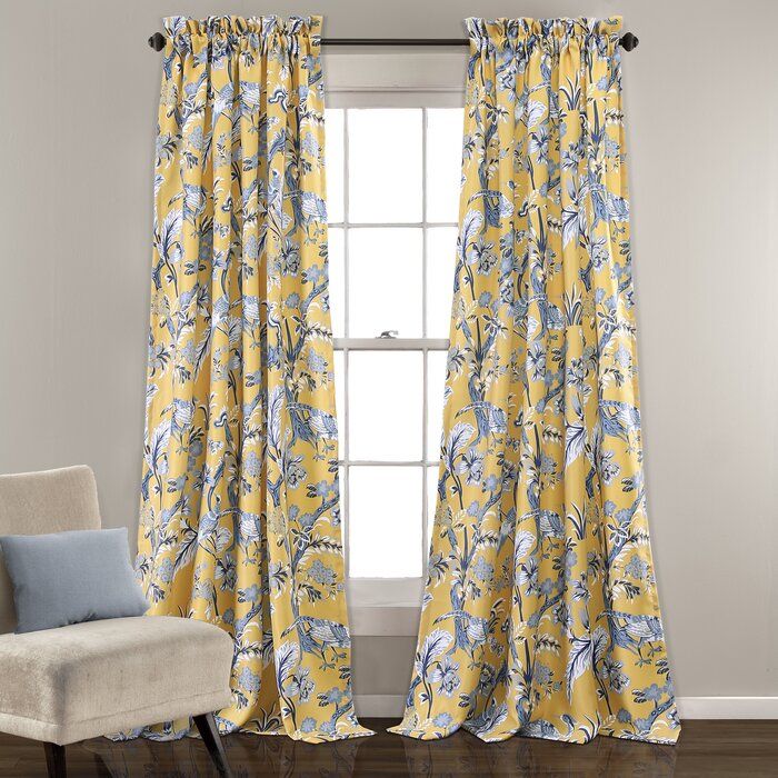Panagia Floral Room Darkening Thermal Rod Pocket Curtain Panels Intended For Floral Pattern Room Darkening Window Curtain Panel Pairs (View 4 of 25)
