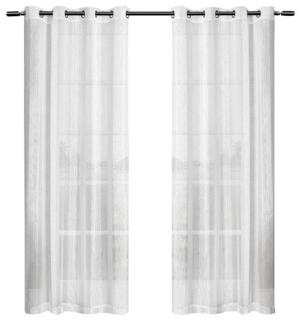 Penny Sheer Grommet Top Window Curtain Panels, 50"84", Set Of 2, White Throughout Penny Sheer Grommet Top Curtain Panel Pairs (View 7 of 25)