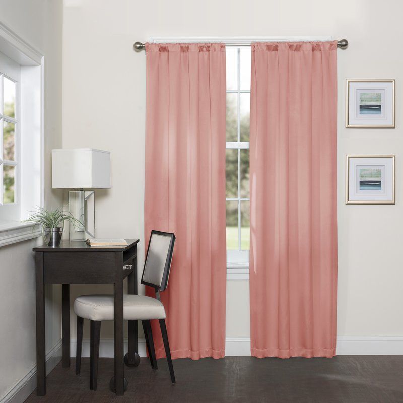 Phoenix Darrell Solid Blackout Thermal Rod Pocket Single In Ladonna Rod Pocket Solid Semi Sheer Window Curtain Panels (View 6 of 25)