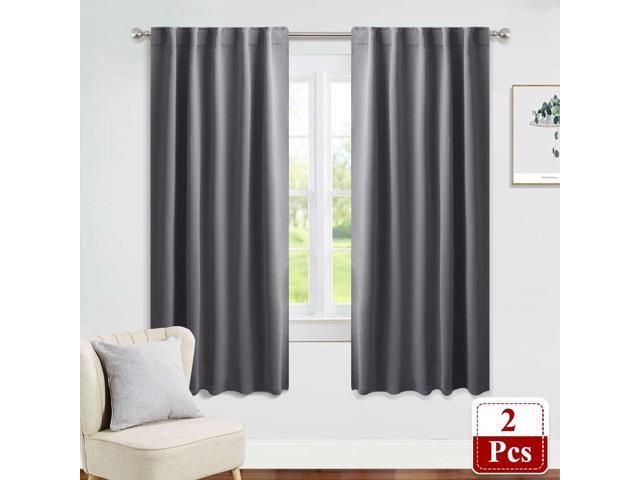 Pony Dance Window Treatments Curtains – Gray Blackout Drapes Home Decor  Light Blocking Thermal Insulated Back Tab/rod Pocket Curtain Panels For  Living Pertaining To Thermal Rod Pocket Blackout Curtain Panel Pairs (View 14 of 25)