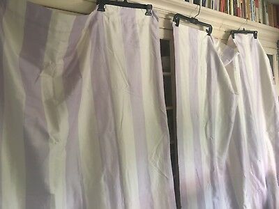 Pottery Barn Kids 100% Silk Pink Striped Drapery/curtains For Luxury Collection Cranston Sheer Curtain Panel Pairs (View 19 of 25)