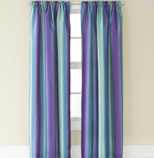 Purple And Teal Mix Curtains! | My Bedroom In 2019 | Ombre Intended For Elrene Aurora Kids Room Darkening Layered Sheer Curtains (View 13 of 25)