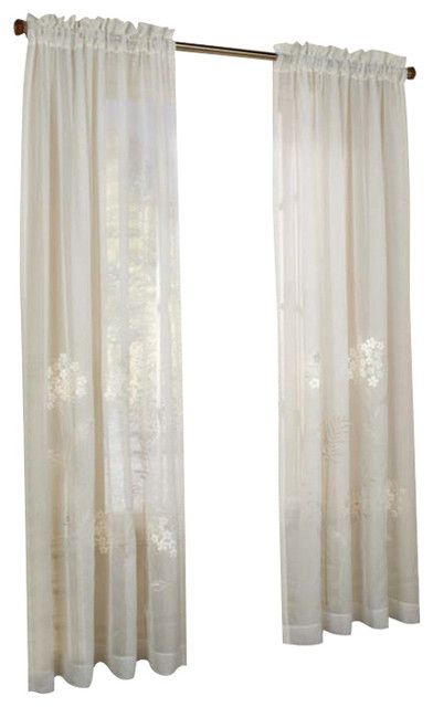 Rhapsody Hydrangea Layered Fabric Pole Top Curtain Panel Cream Throughout Catarina Layered Curtain Panel Pairs With Grommet Top (View 17 of 25)