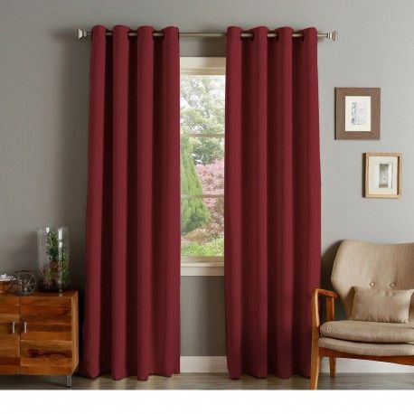 Rhf Blackout Thermal Insulated Curtain – Antique Bronze Grommet Top For  Bedroom Or Living Room 52W84L Inches Burgundy – Rose Home Fashion With Antique Silver Grommet Top Thermal Insulated Blackout Curtain Panel Pairs (View 3 of 25)